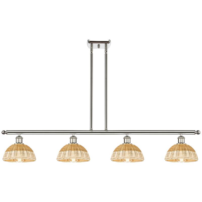 Innovations Lighting Endless Possibilities Ballston - Bristol Natural II - 4 Light 48" Stem Hung Island Light with 8" Shades - Polished Nickel