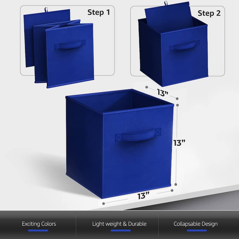Sorbus Large Foldable Storage Bins - Fabric Cubes 8 Pack - 13"L x 13"W x 13"H
