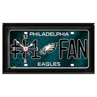 NFL Wall/Desk Analog Clock, #1 Fan with Team Logo - Philadelphia Eagles