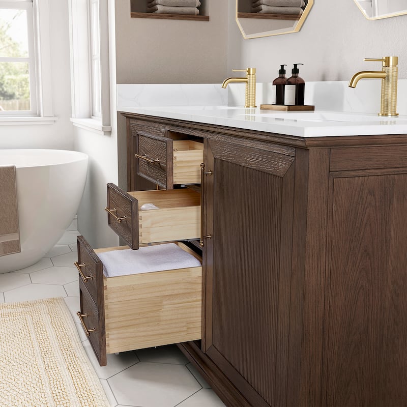 Tokyo Bath Vanity with Quartz Stone Top without Mirror