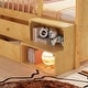 preview thumbnail 4 of 21, Wooden Twin Size Low Loft Bed with House Shape Headboard Built-in LED Lights, Kids Storage Bed with Drawers and Storage Stairs