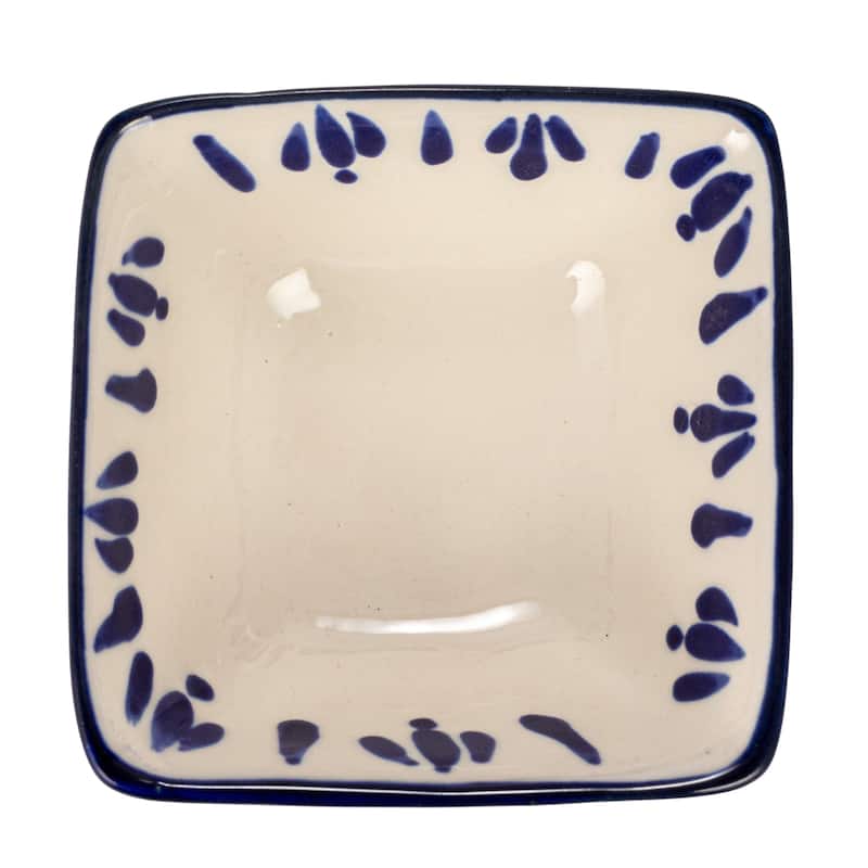 Stoneware Dish with Lemon Design in Four Styles, Set of 12 - 3.1"L x 3.1"W x 1.5"H