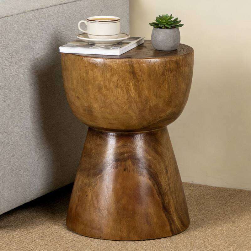 Teak Wood Multi-Use Coffee Table Accent Side Table Stool - Natural