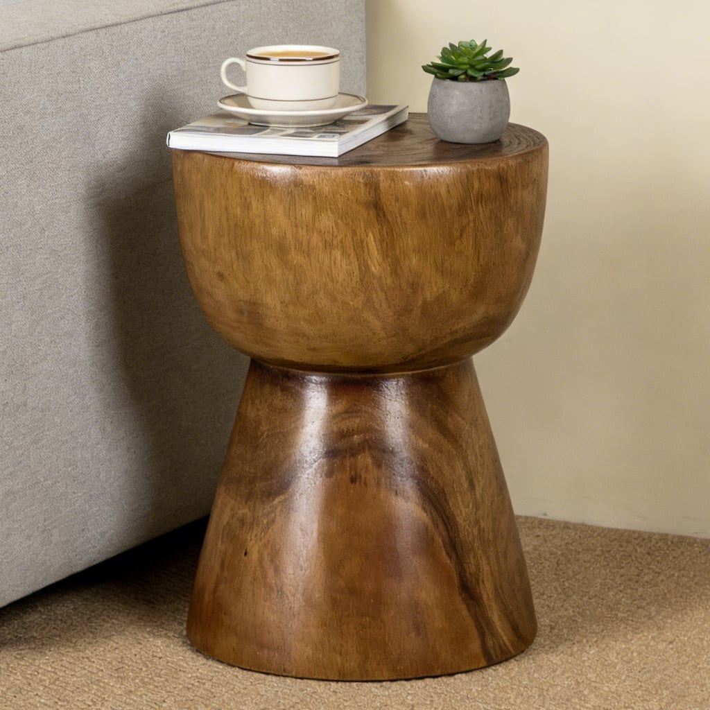 Teak Wood Multi-Use Coffee Table Accent Side Table Stool