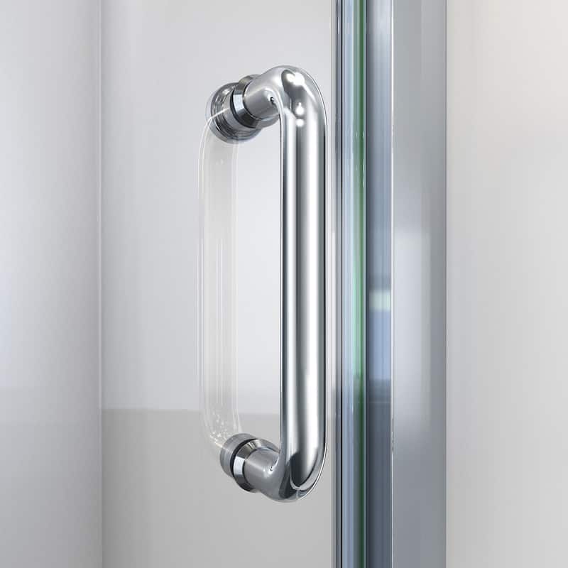 DreamLine Flex 36 in. D x 36 in. W x 78 3/4 in. H Pivot Shower Door, Base, and White Wall Kit in Chrome