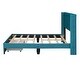 preview thumbnail 22 of 30, Full Size Storage Bed Velvet Upholstered Platform Bed with a Big Drawer