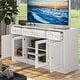 preview thumbnail 36 of 48, Large Entertainment Center Bookshelves 57x38 inch Hutch Space for TV