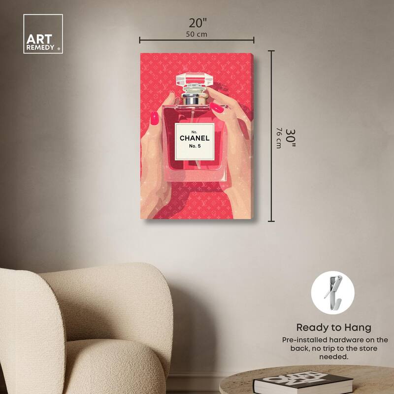 Perfume in Hands Canvas by Art Remedy, Gallery Wrapped