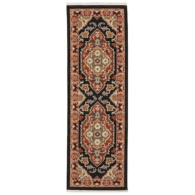 Style Haven Leander Layered Medallions Fringed Wool Blend Area Rug