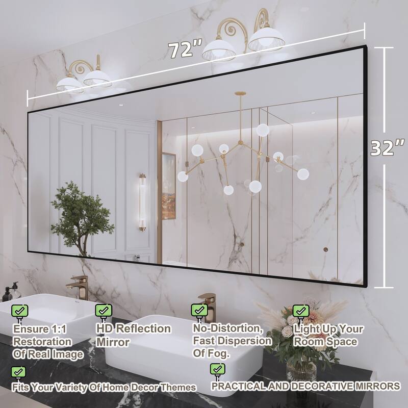 QuivaraView Wall Mounted Aluminum Frame Bathroom Vanity Mirror