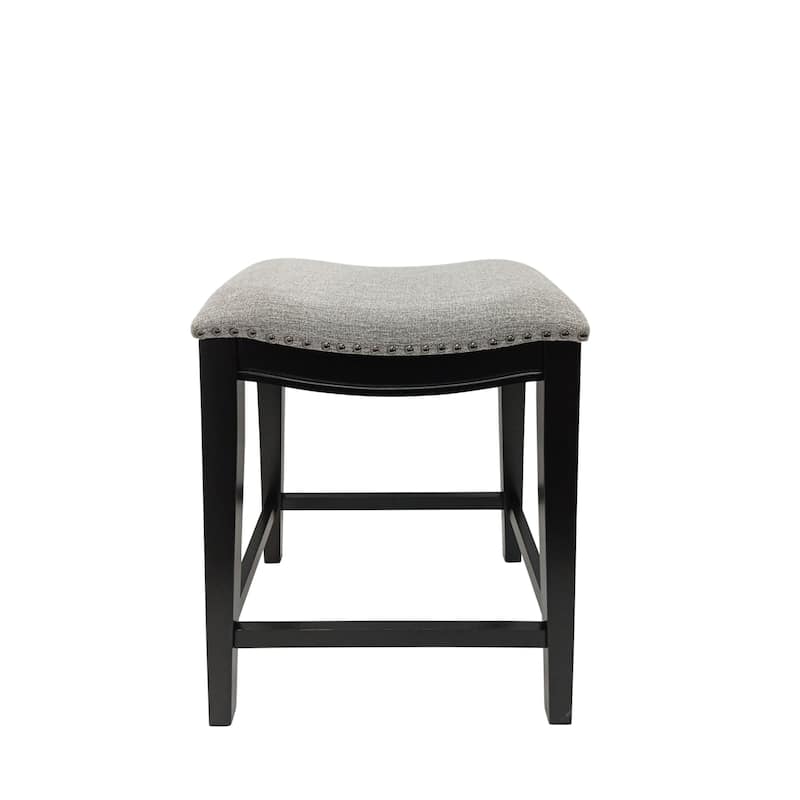 Saddle Counter Stools - 25" - Antique Black and Gray - Set of 2
