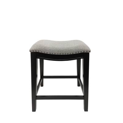 Saddle Counter Stools - 25" - Antique Black and Gray - Set of 2
