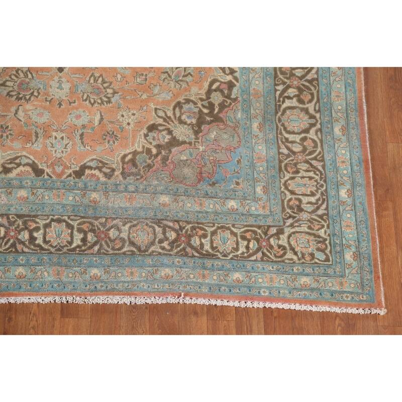 Over-Dyed Mashad Persian Vintage Area Rug Hand-Knotted Wool Carpet - 6'4"x 9'5"