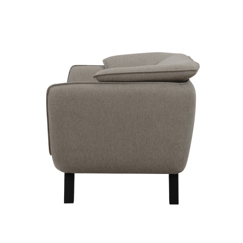 Brown Linen Loveseat