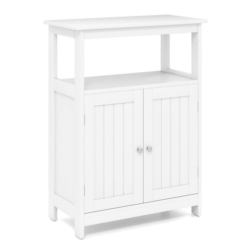 Modern Wooden Freestanding Floor Cabinet with Adjustable Storage Shelf for Bathroom or Living Room - 23.5" x 12" x 31.5"
