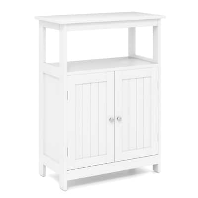 Modern Wooden Freestanding Floor Cabinet with Adjustable Storage Shelf for Bathroom or Living Room - 23.5" x 12" x 31.5"