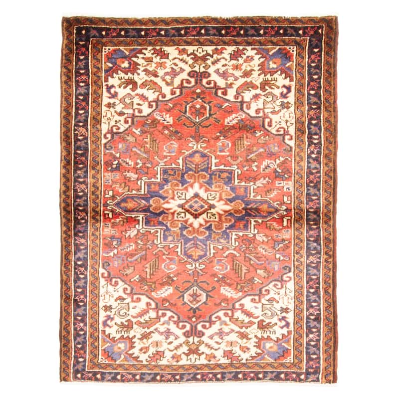 ECARPETGALLERY Hand-knotted Sarabi Red Wool Rug - 3'7 x 4'11