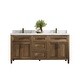 preview thumbnail 1 of 48, Willow Collections 72 x 22 Santa Monica Teak Double Bowl Sink Bathroom Vanity in Distressed Graywashed with Countertop