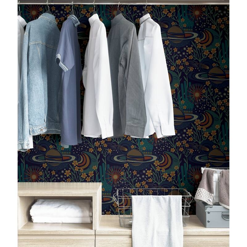 Pip & Lo Navy Ethereal Cosmos Peel & Stick Wallpaper