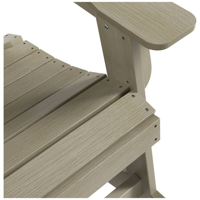 Polytrends Vineyard HIPS Outdoor Eco-Friendly All Weather Seashell Rocking Adirondack Chair