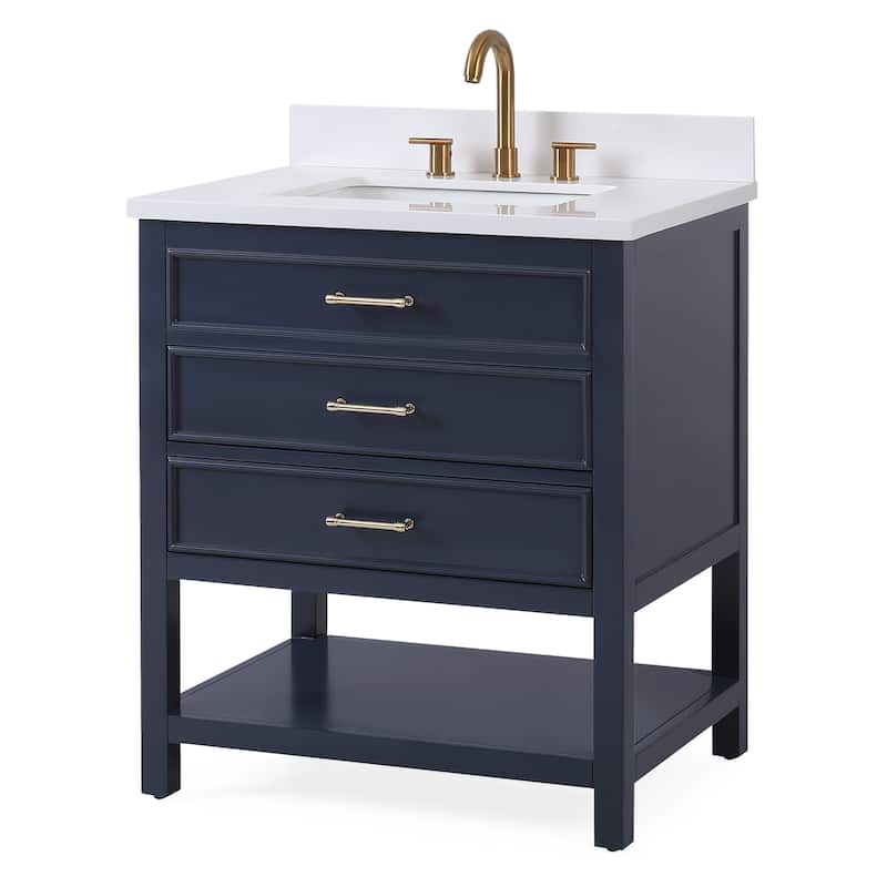 30" Tennant Brand Felton Navy Blue Finish Single Sink Bathroom Vanity
