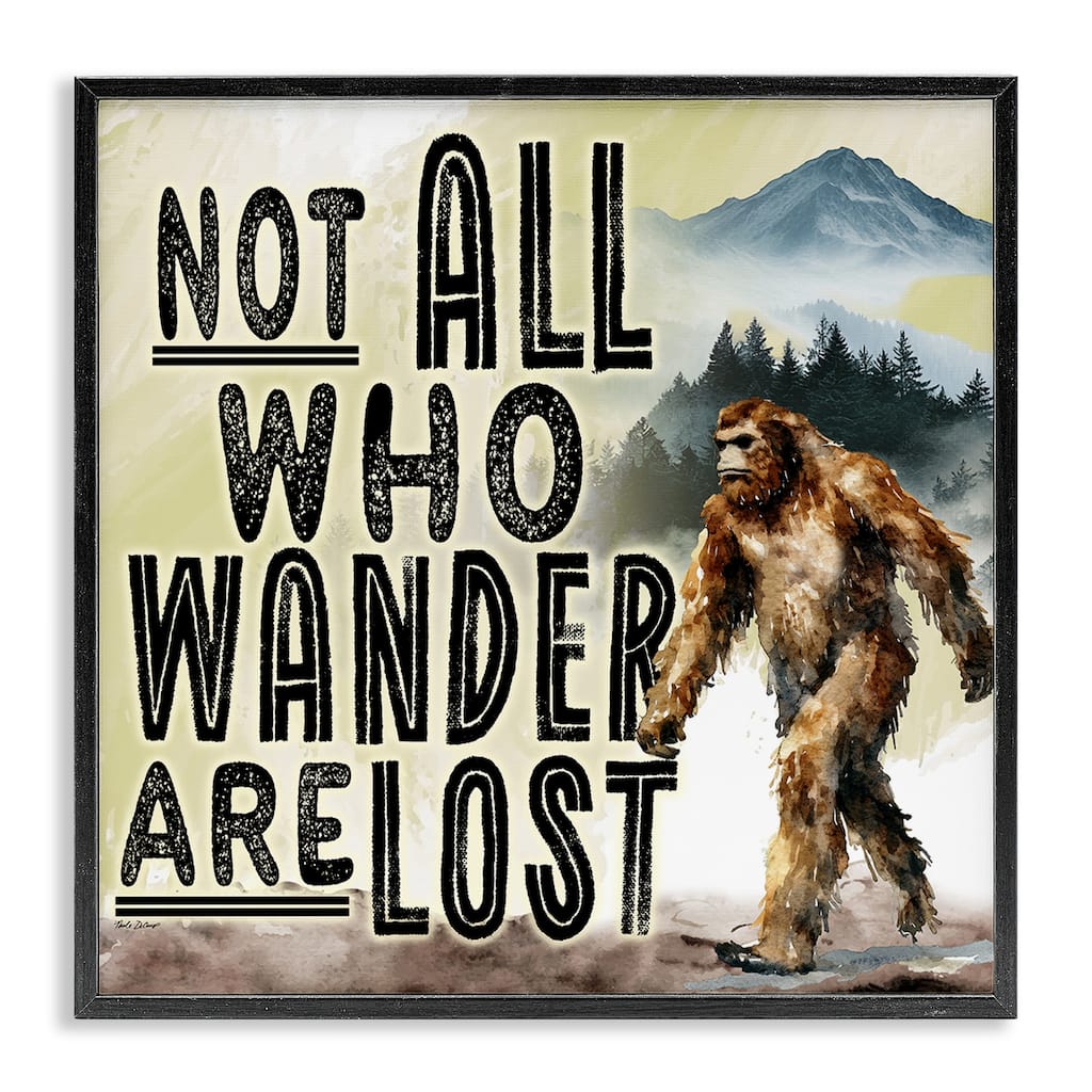 Stupell Not All Who Wander Phrase Framed Giclee Art Design By Nicole DeCamp