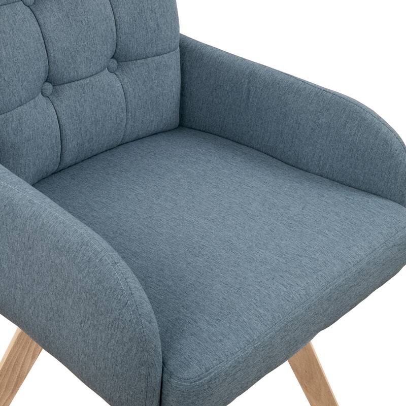 Art Leon Upholstered Dining Swivel Armchair with Tufted Back