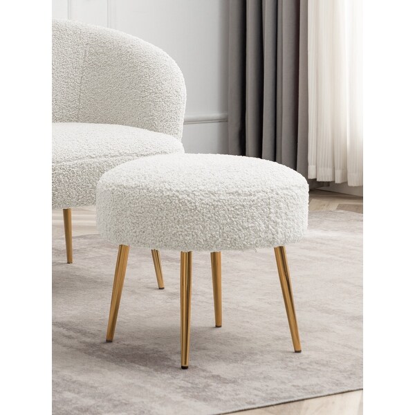 Footstool with chrome legs discount