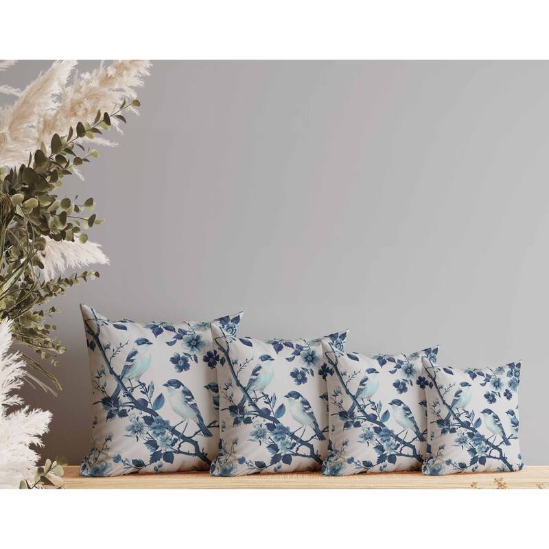 Skyline Chorus Indoor/Outdoor Reversible Throw Pillow Blue and Turquoise