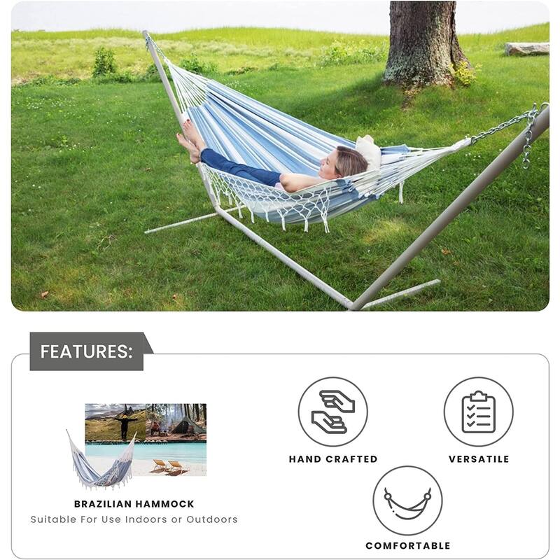 Brazilian Patio Hammock Cotton Outdoor Swing Chair