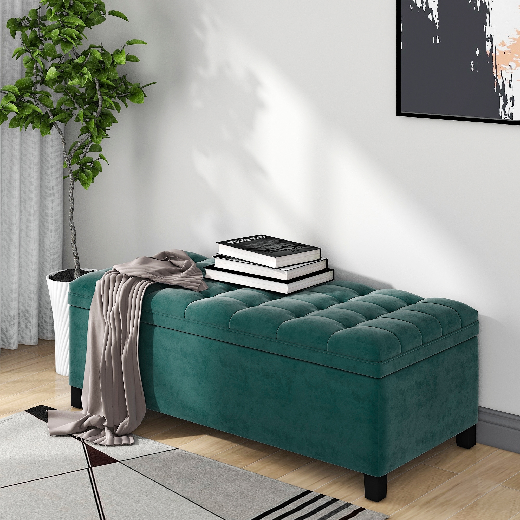Green outlet hallway bench