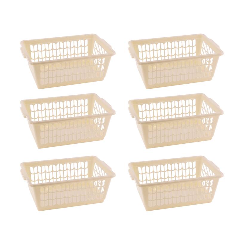 Small Plastic Storage Basket for Organizing Kitchen Pantry, Pack of 6