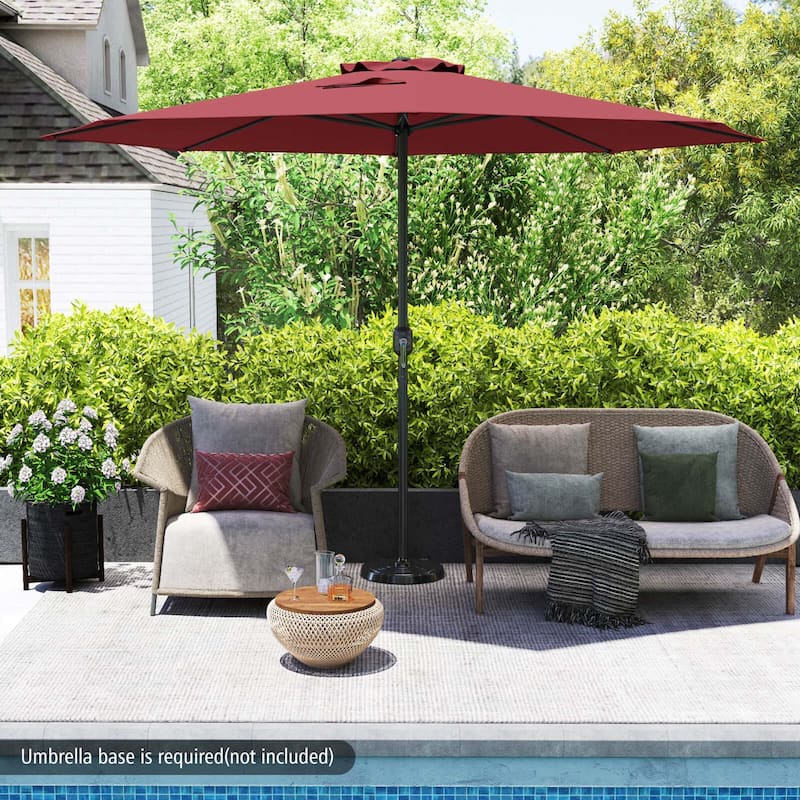 Costway 12 FT Patio Umbrella Outdoor Market Umbrella with Crank Handle