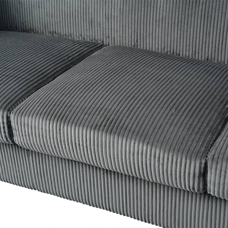 80" Solid Wood 3-Seater Sofa with 2 USB ports and two cup holders
