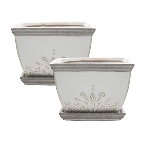 Southern Patio Brentwood Ceramic Indoor Pot Planter, 2-Pack - 8.5" W (2-Pack)