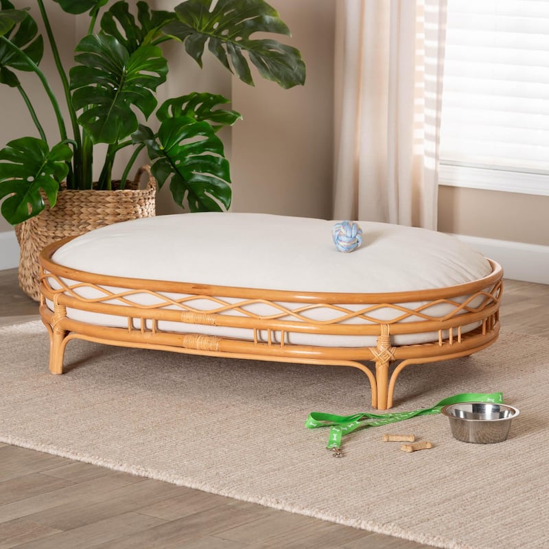 Jovia Bohemian Honey Rattan Pet Bed