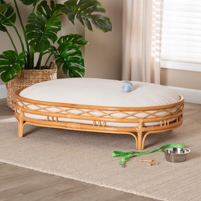 Jovia Bohemian Honey Rattan Pet Bed