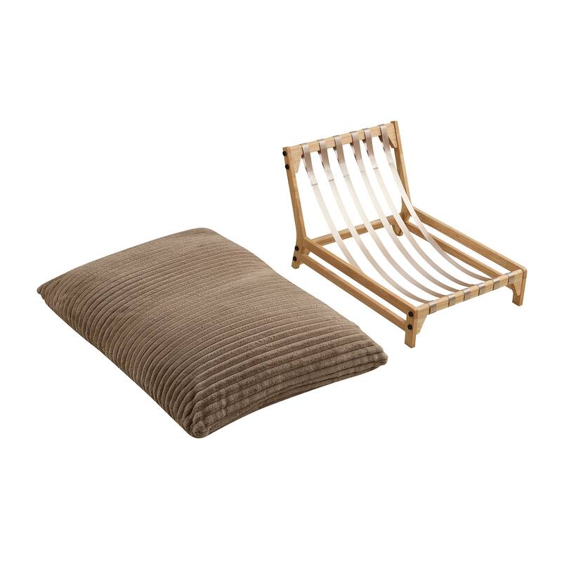 Accent Armless Lazy Sofa,Casual Single Sofa,Corduroy Fabric, For Living Room And Bedroom,With Backrest,Single Seat