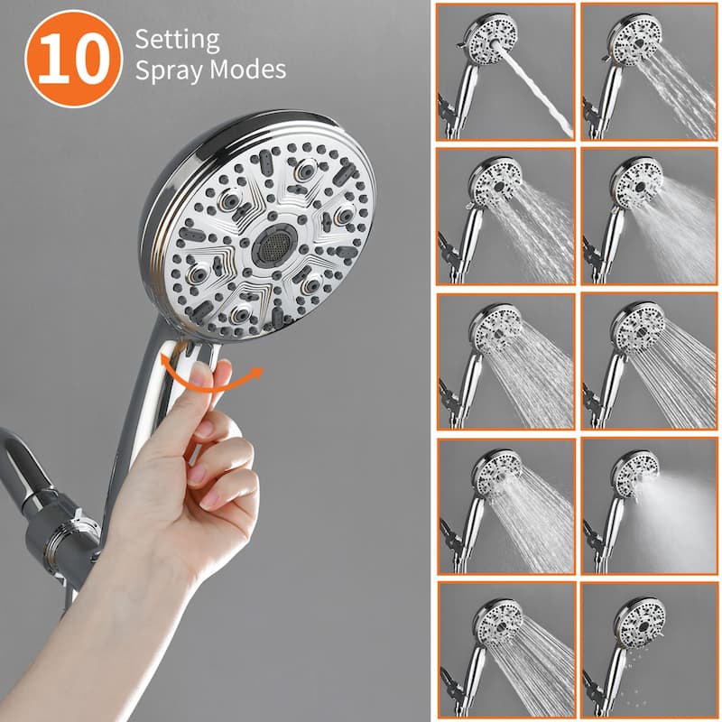 Modland Pressure Balance Shower Faucet Set 10-Setting Handheld Spray cUPC Anti-Scald Brass Valve Kit