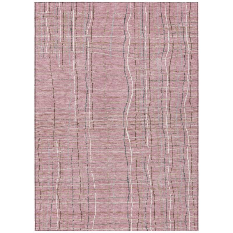 HomeRoots Striped Transitional Rectangle Outdoor Rug