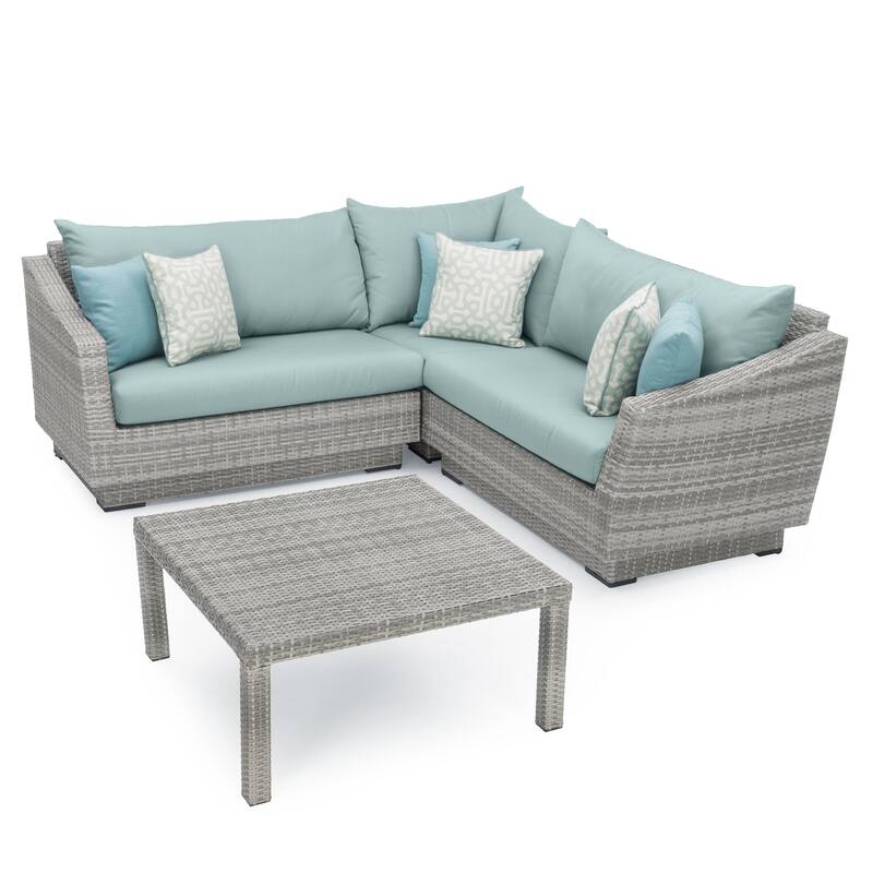 Cannes 4 Piece Sunbrella Outdoor Patio Sectional & Table