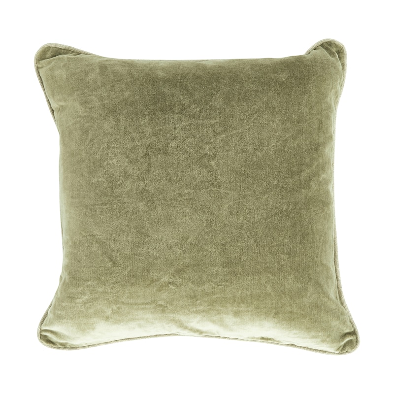 Villa by Classic Home Harriet Velvet Throw Pillow - 22x22 - Moss Green
