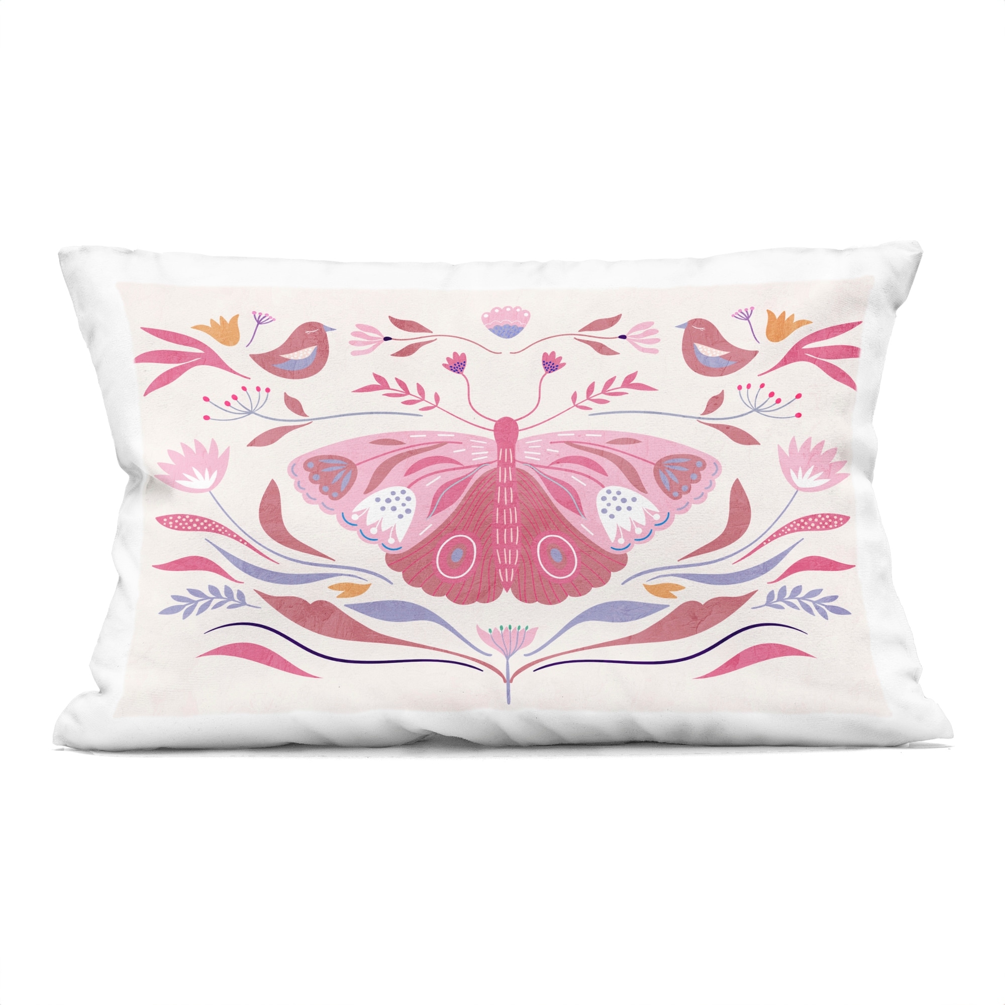 Stupell Pink Boho Butterfly Decorative Printed Throw Pillow Design by Kim Allen