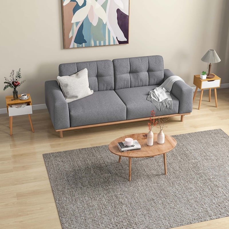 Costway Nightstand End Side Sofa Table Storage Drawer Living Room with