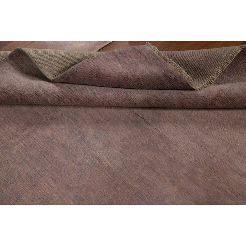 Brown Gray Gabbeh Oriental Area Rug Hand-Knotted Wool Carpet - 4'11" x 6'6"