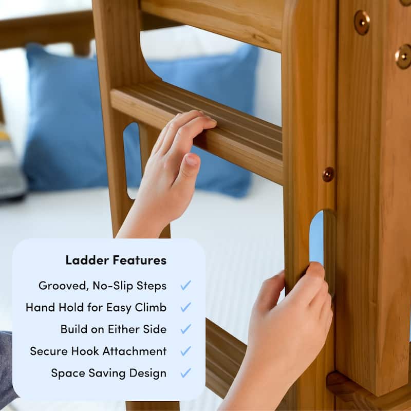 Max and Lily Twin over Twin Bunk Bed with Ladder on End