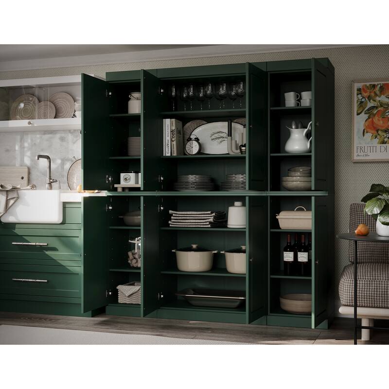 Palace Imports 100% Solid Wood Pantry Cabinet, Raised Panel Doors, Adjustable Shelves, 65" Wide, 71.5" Tall - 65" x 71.5"