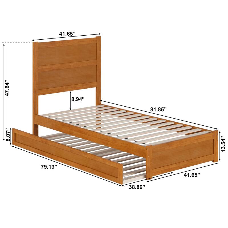 Aveline Wood Platform Bed with Matching Footboard & Trundle