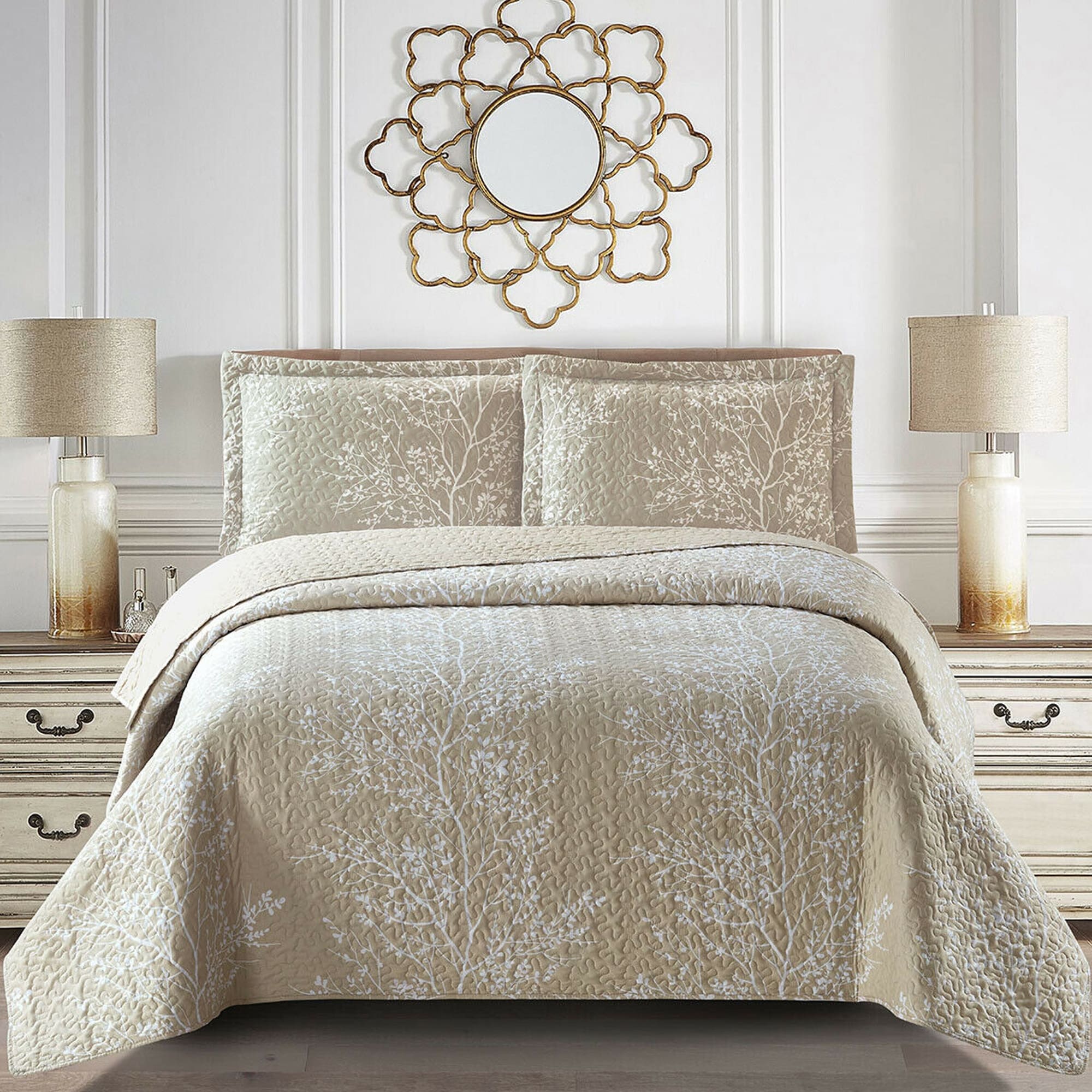 Odette Printed Quilt Floral Coverlet 