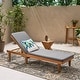 preview thumbnail 13 of 17, Nadine Outdoor Acacia Wood Chaise Lounge and Cushion Set by Christopher Knight Home